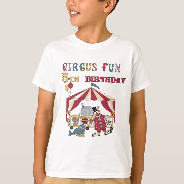 T-shirt Chemises et cadeaux Circus 5th Birthday (Devant)
