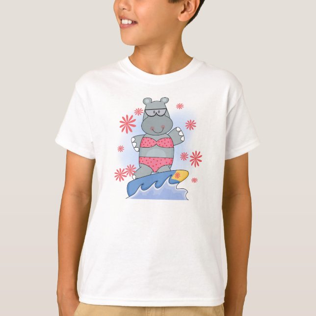 T-shirt Chemises et cadeaux de surf hippo (Devant)