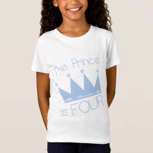 T-Shirt Chemises et cadeaux Prince Crown 4th Birthday (Devant)