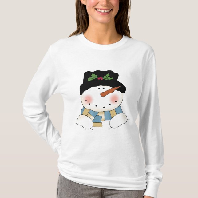 T-shirt Chemises et cadeaux Snowman souriants (Devant)