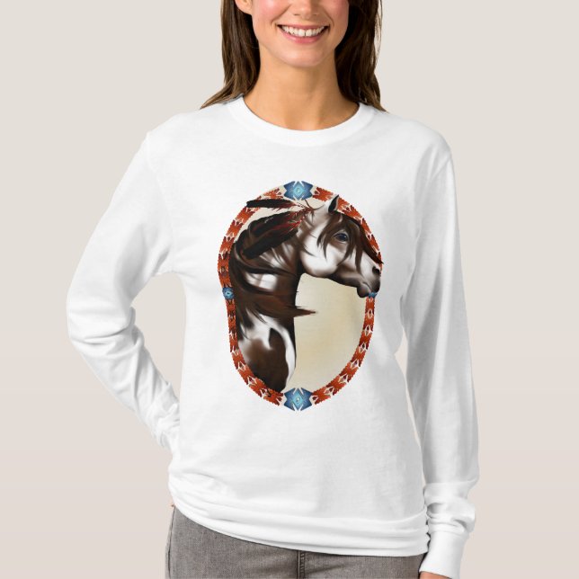 T-shirt Chemises faites varier le pas d'ovale de cheval de (Devant)