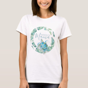 T-shirt Chemises familiales baby showers Mama Tortue tropi