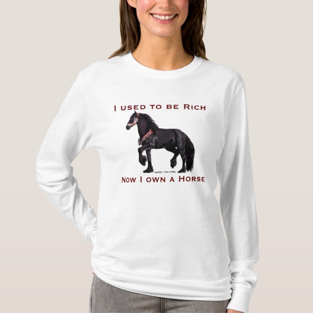 T-shirt Chemises frisonnes d'humour de cheval (Devant)