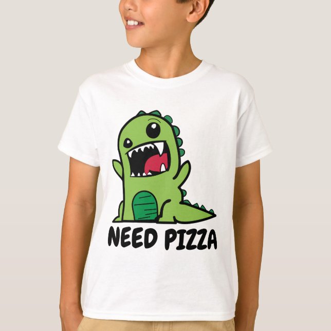 T-shirt Chemises Funny Pizza pour KIds (Devant)