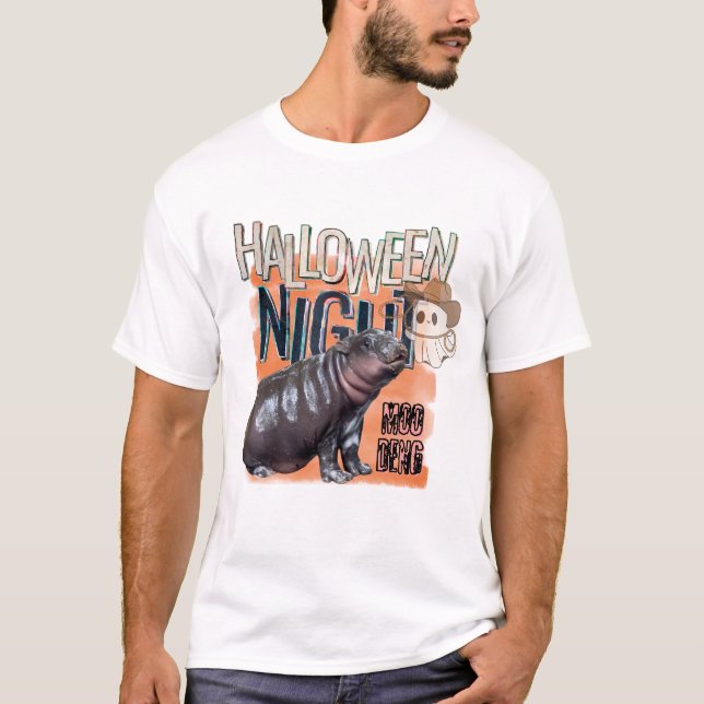 T-shirt Chemises HalloWeen, Chemise Bootleg Moo Deng | Moo (Devant)