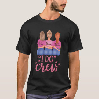 T-shirt Chemises I Do Crew Noires Et Blanches Mariée Enter