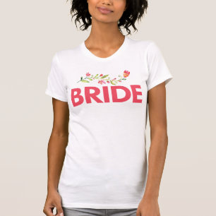 T-shirt Chemises Mariées Avec De Belles Fleurs Roses