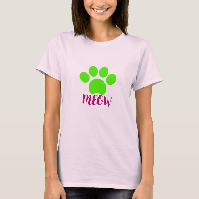 T-shirt Chemises Meow Design pour femmes - Mode/Trending (Devant)