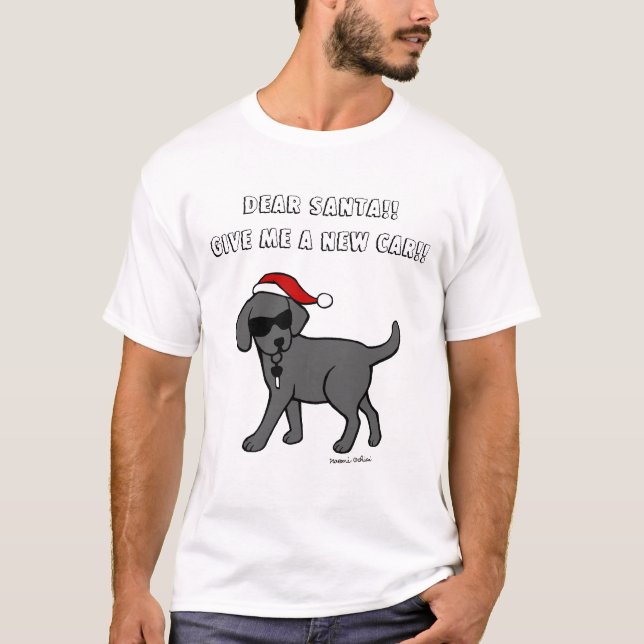 T-shirt Chemises noires de Noël de bande dessinée de (Devant)