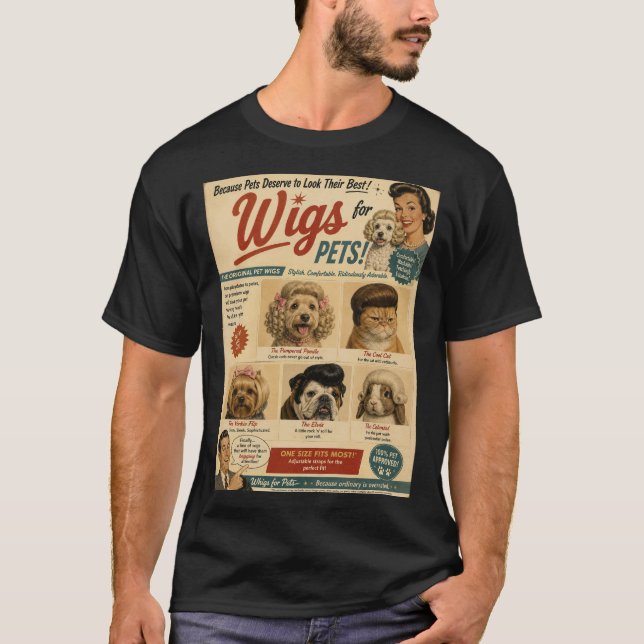 T-shirt Chemises Perruques pour Animaux de Compagnie (Devant)