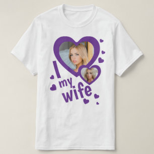 T-shirt Chemises personnalisées violettes pour hommes 'J'a