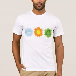 T-shirt Chemises Planètes Éoliennes Solaires Recyclage Bio