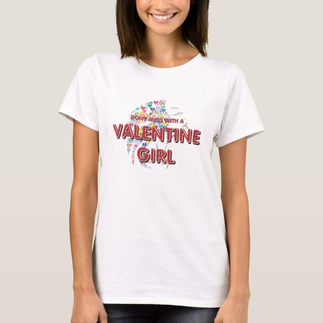 T-shirt Chemises pour dames humour TEE Saint-Valentin Fill (Devant)