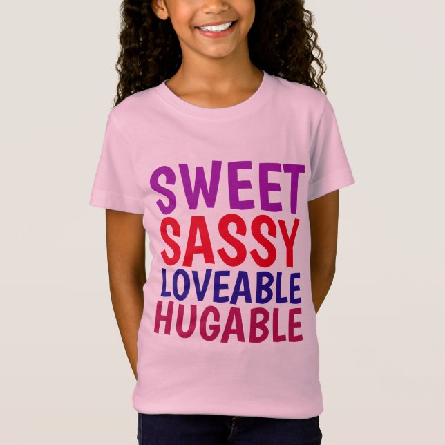 T-Shirt Chemises pour filles, Doux SASSY Étreignable (Devant)