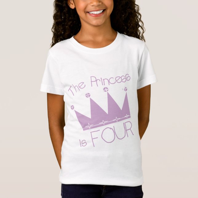 T-Shirt Chemises Princess Crown 4th Birthday (Devant)