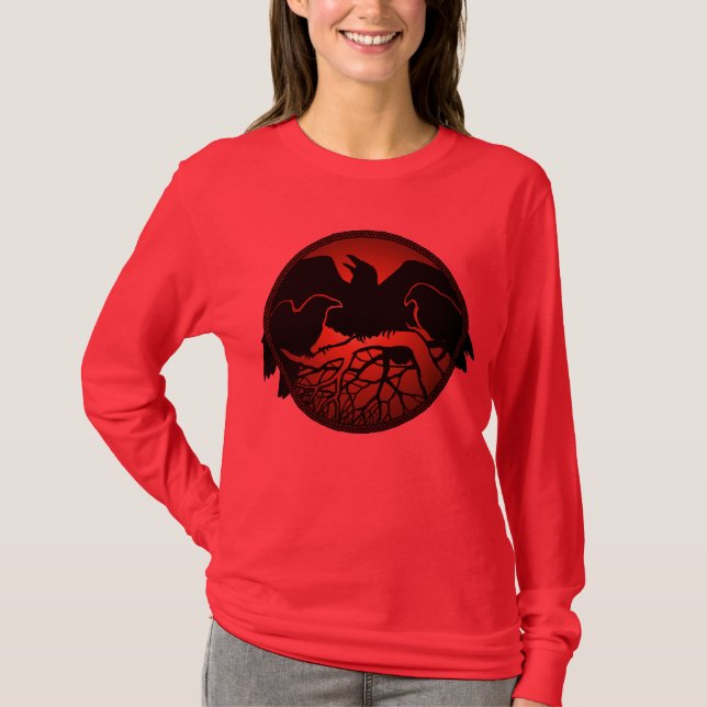 T-shirt Chemises Raven Art Raven Chemises d'art Crow femme (Devant)