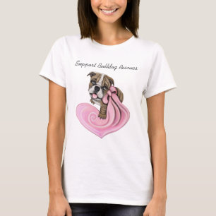 T-shirt Chemises roses de charité d'échantillon de chiot