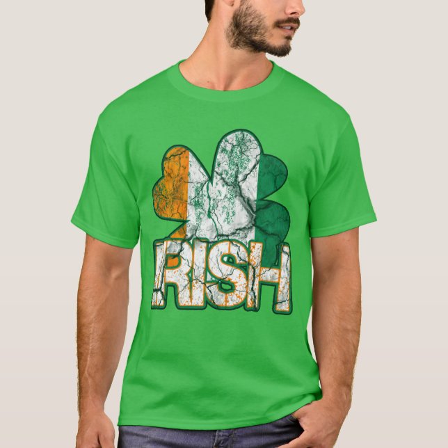 T-shirt Chemises Shamrocks irlandaises (en détresse) (Devant)