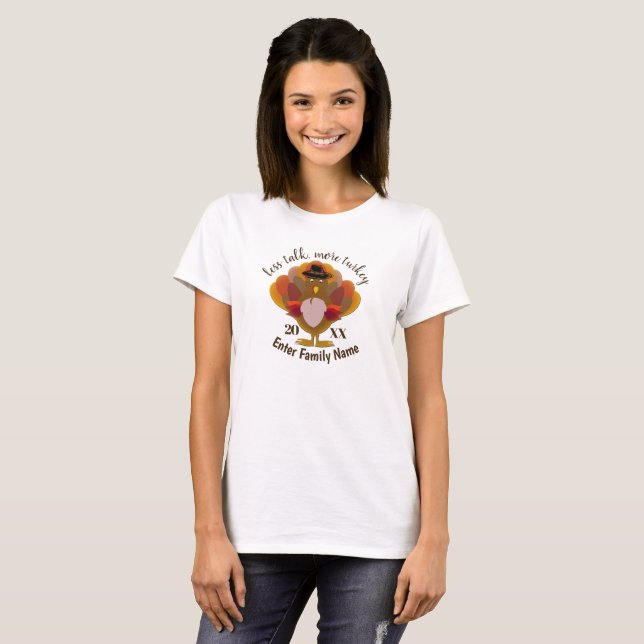 T-shirt Chemises Thanksgiving Familiales (Devant entier)