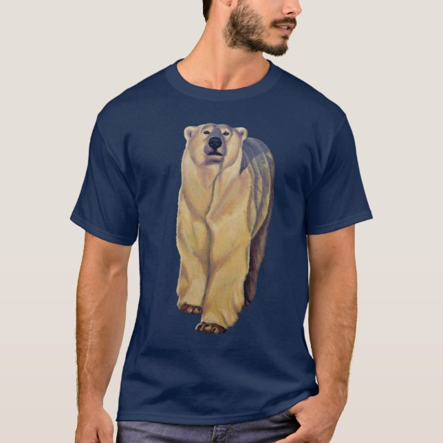 T-shirt Chemises unisexes d'art d'ours blanc de chemises (Devant)