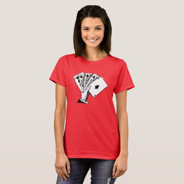 T-shirt Chemises Vintages d'illustration Royal Flush (Devant entier)