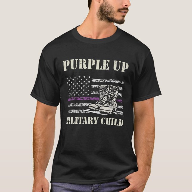T-shirt Chemises violettes up Militaire Enfants Armée Papa (Devant)