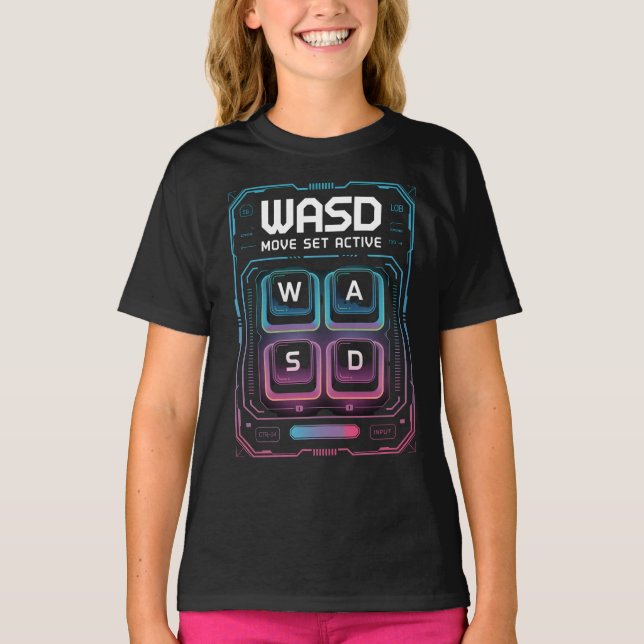 T-shirt chemises wasd pour joueurs pc (Devant)