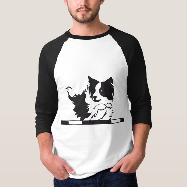 T-shirt Chemisette Border collie Agility (Devant)