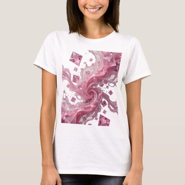 T-shirt Chemisier à déclaration Edgy Silver PINK CRYSTAL S (Devant)