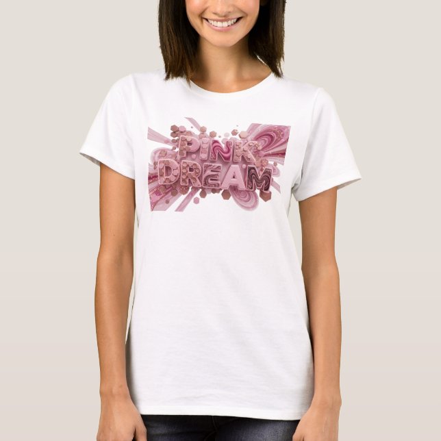 T-shirt Chemisier déclaration PINK DREAM Rose Snappy (Devant)