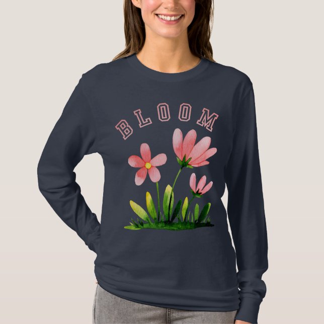 T-shirt Chemisier fleuri à manches longues Bloom (Devant)