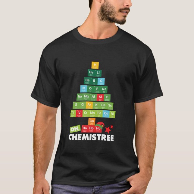 T-shirt Chemistree Christmas Tree Chimiste Enseignants en  (Devant)