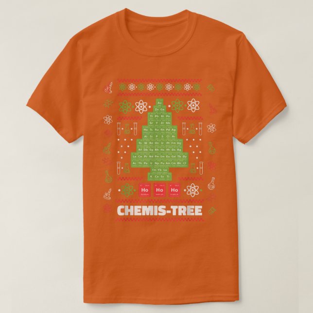 T-shirt Chemistree Funny Science Christmas Tree Chimie (Design devant)