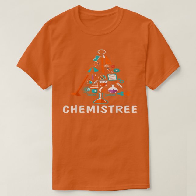 T-shirt Chemistree Funny Science Christmas Tree Labratory  (Design devant)