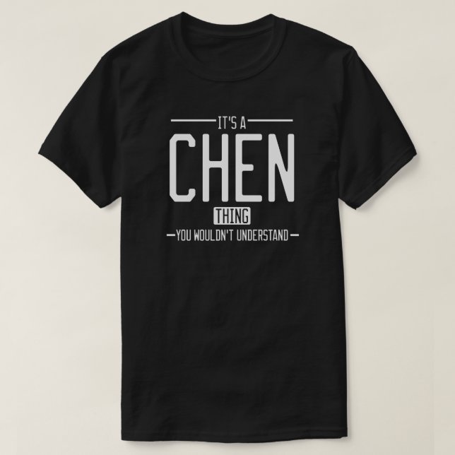 T-shirt Chen drôle de nom de famille drôle (Design devant)