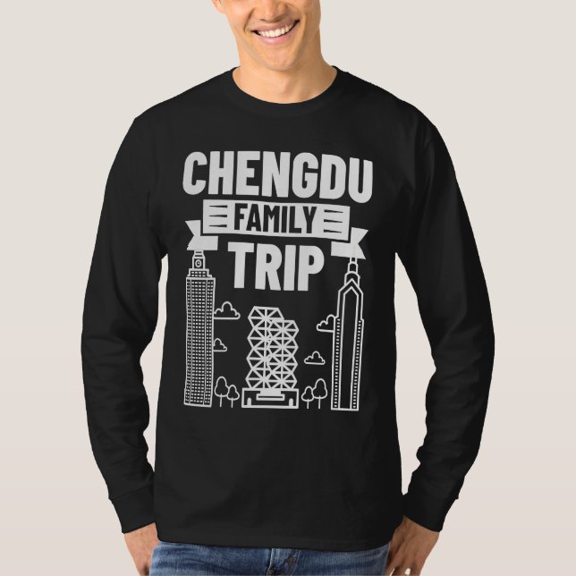 T-shirt Chengdu China city skyline map travel (Devant)