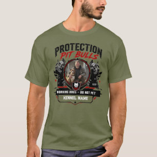 T-shirt Chenil Pit Bull Personnalisé - Photo & Nom Personn
