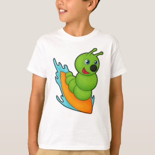 T-shirt Chenille en surfeur avec planche de surf