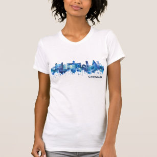 T-shirt Chennai Tamil Nadu Skyline Blue