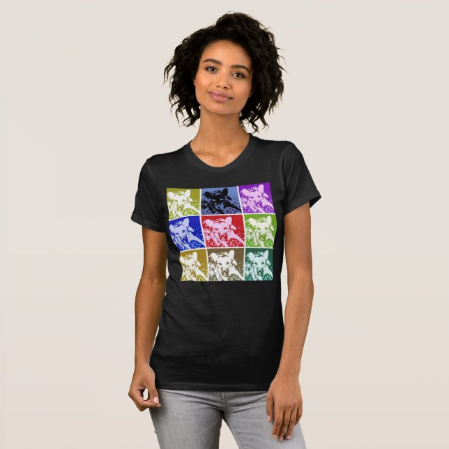T-shirt Chepherd berger allemand coloré Pop d'art (Devant entier)
