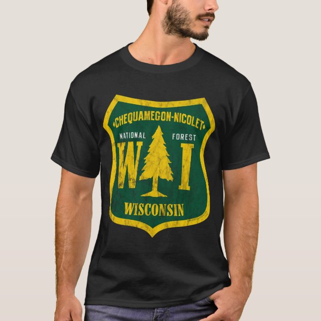 T-shirt Chequamegon Nicolet Regarder le bouclier forestier (Devant)