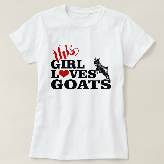 T-shirt CHÈQUE | Cette fille aime chèvres Pygmée bébé (Design devant)