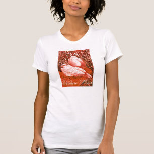 T-SHIRT CHÈQUES BLANCHES EN ROUGE / COEUR AMOUREUX DE LA N