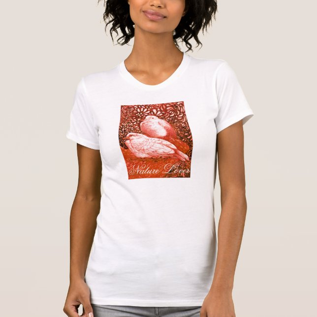 T-SHIRT CHÈQUES BLANCHES EN ROUGE / COEUR AMOUREUX DE LA N (Devant)