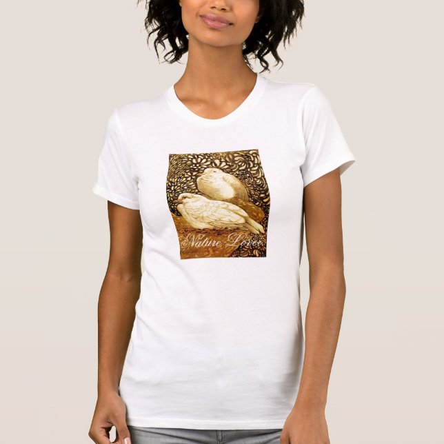 T-SHIRT CHÈQUES BLANCHES EN SÉPIE BROWN / AMOUR DE LA NATU (Devant)