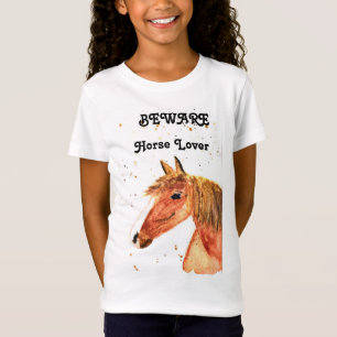 T-Shirt Cher cheval rider moderne watercolor girl