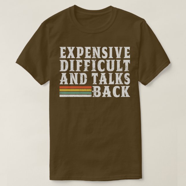T-shirt cher difficile et parle en arrière 6 (Design devant)