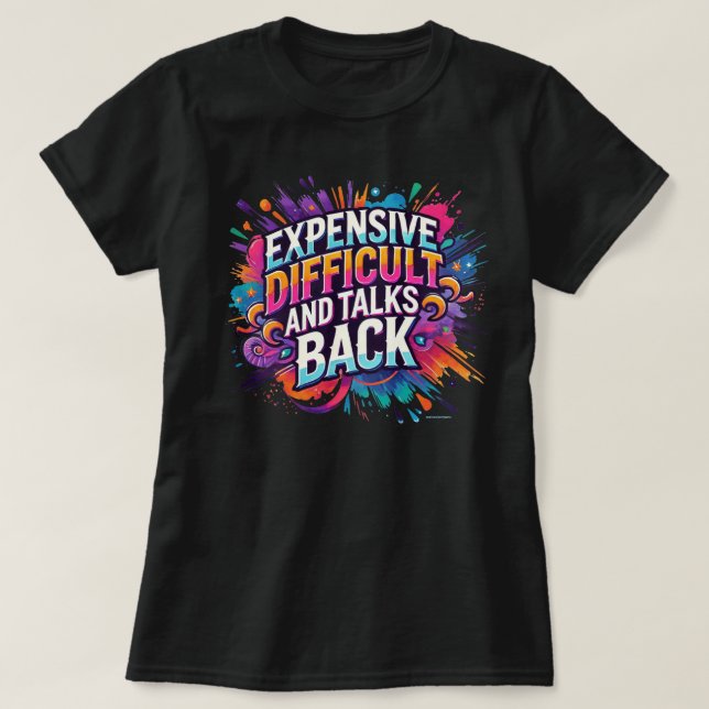 T-shirt Cher, Difficile et Répond Drôle Citation (Design devant)