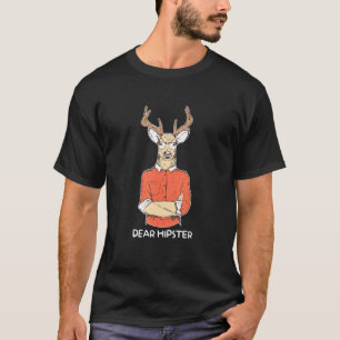 T-shirt Cher Hipster Reindeer Deer Vintage Moustache Libre