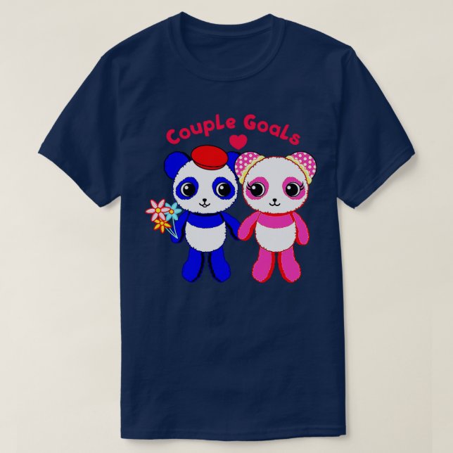 T-shirt Cher pandas couple (Design devant)